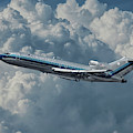 Eastern Airlines 727 with Billowing Clouds